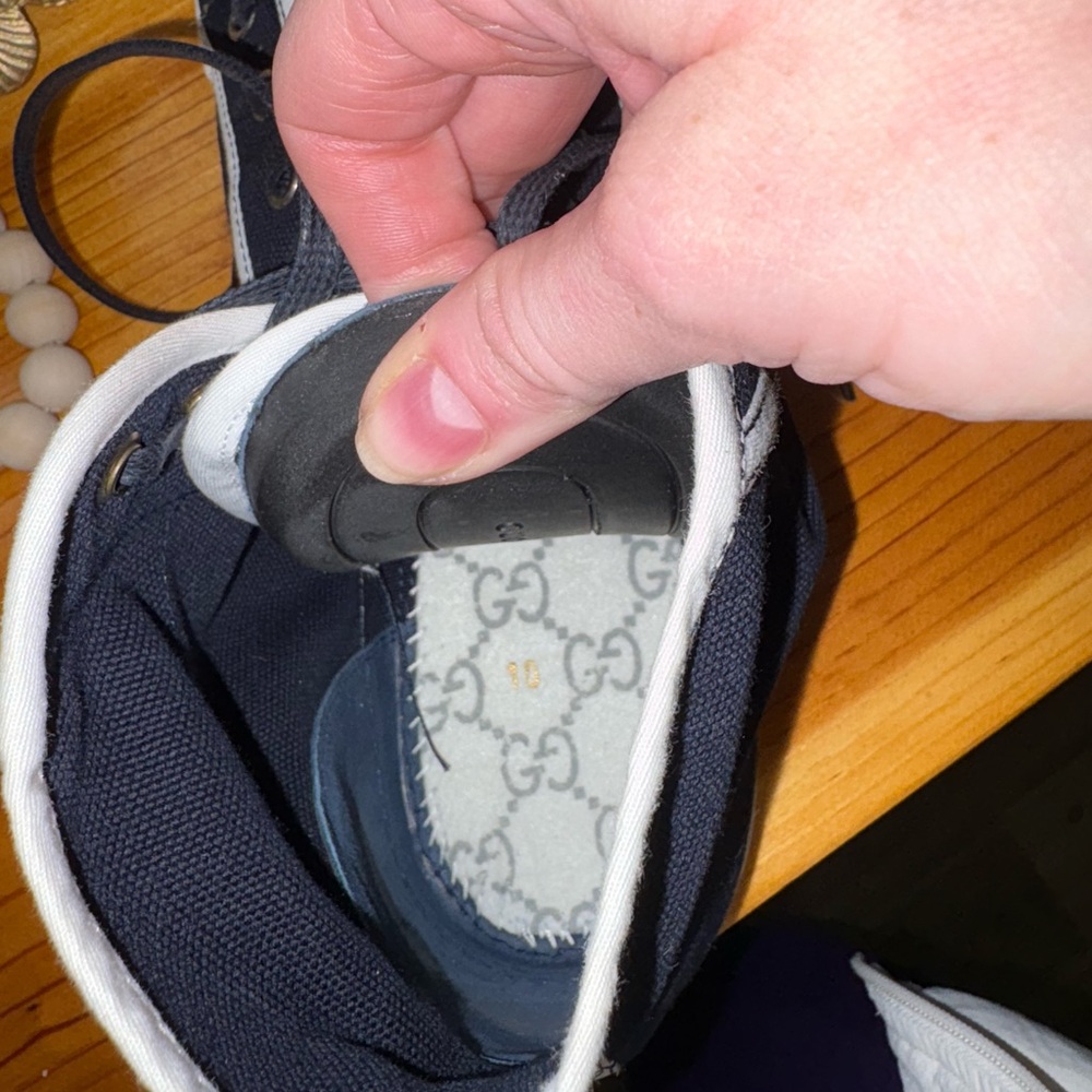 Gucci Navy and White High-Top Sneakers - Picture 7 of 7
